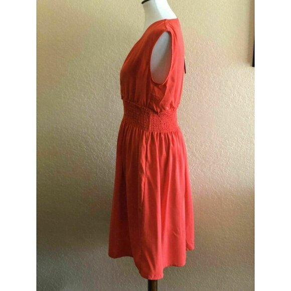 OUGES Women Sleeveless A-line Pocket Party Cocktail Dress Orange Size XL NG23 - Picture 7 of 8
